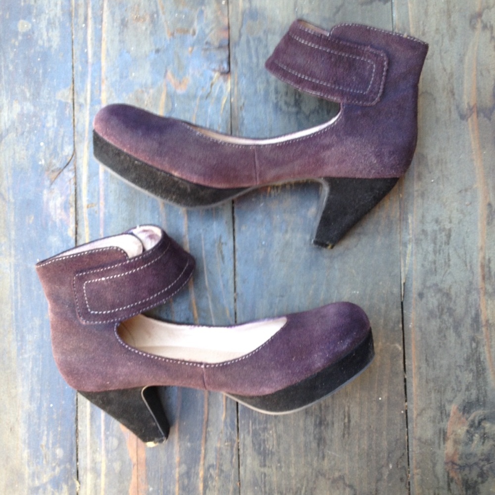 Suede like platform heels